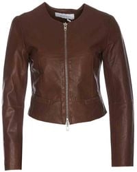 Bully - Leather Jacket Frontal Zip Closure - Lyst