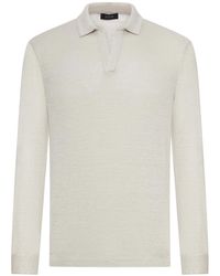 Nome - Long-Sleeved Linen Polo Shirt - Lyst
