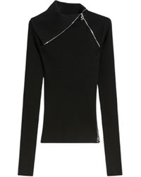 Sportmax - Zip-Up Turtleneck Sweater - Lyst