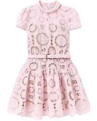 Self-Portrait - Belted Guipure Lace Mini Dress - Lyst