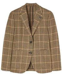 Lardini - Single-Breasted Houndstooth Jacket - Lyst