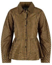 Ganni - Two-Tone Polyester Shirt - Lyst