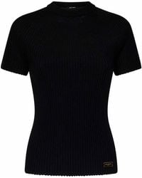 Balmain - Extrafine Merino Wool Crewneck Top - Lyst