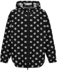 Dolce & Gabbana - Dg Logo Hooded Windbreaker - Lyst