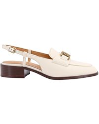 Tod's - Leather Loafer With Frontal Chain - Lyst