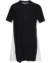 Sacai - Poplin X Cotton Knit Dress - Lyst