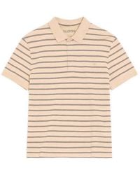 Valentino Garavani - Cotton Pique Polo Shirt With Vgold Stripes - Lyst