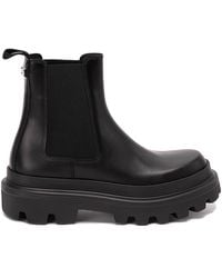 Dolce & Gabbana - Brushed Leather Ankle Boots - Lyst