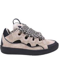 Lanvin - Curb Sneakers In Light Brown Leather - Lyst