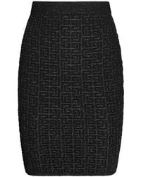 Balmain - Monogram 3D Mini Skirt - Lyst