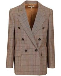 Chloé - Tailored Double-Breasted Checked Wool Jacket - Lyst