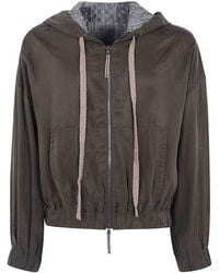 Ziggy Chen - Cropped Full Zip Hoodie - Lyst