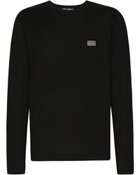 Dolce & Gabbana - Logo-Tag Long-Sleeve T-Shirt - Lyst