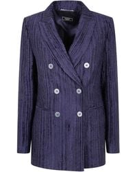 Peserico - Double Breasted Velvet Jacket - Lyst