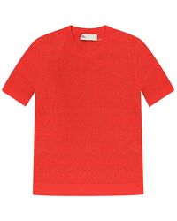 Tory Burch - T-Monogram Viscose Blend Top - Lyst
