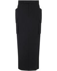 Rick Owens - Firbanks Virgin Wool Midi Skirt - Lyst
