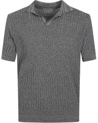 Nuur - Short Sleeved Polo Neck Mouline T-Shirt - Lyst