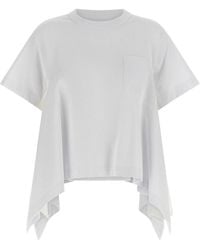 Sacai - Light Weight Denim X Cotton Jersey T-Shirt - Lyst