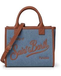 MC2 Saint Barth - Denim And Leather Vanity Bag - Lyst