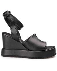 Paloma Barceló - Nappa Leather Sandal With Wedge - Lyst