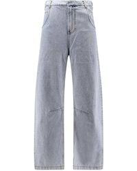 Entire studios - Gem Cotton Jeans With Leather Logo Patch - Lyst