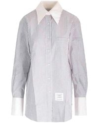 Thom Browne - Seersucker Long Shirt - Lyst