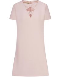 Valentino Garavani - Crepe Mini Dress With Bow Detail - Lyst