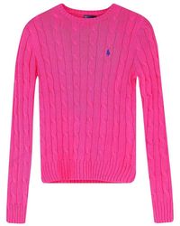Polo Ralph Lauren - Cotton Sweater With Embroidered Front Logo - Lyst