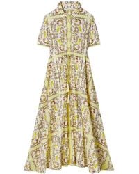 Tory Burch - Floral Print Shirt Dress - Lyst