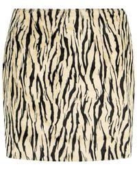 ROTATE BIRGER CHRISTENSEN - Printed Faux Fur Skirt - Lyst