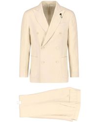Lardini - Double-Breasted Linen Suit - Lyst