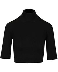 Max Mara - Stretch Viscose Crop Turtleneck - Lyst