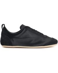 Jil Sander - Etage Satin Sneakers With Suede Trim - Lyst