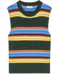 Dries Van Noten - Striped Sleeveless Sweater - Lyst