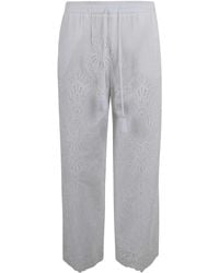 ERMANNO FIRENZE - Cotton Muslin Trousers - Lyst