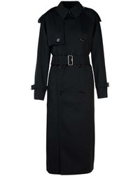 Burberry - Wool Long Trench Coat - Lyst