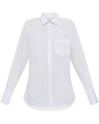 Victoria Beckham - Cotton Shirt With Unique Belt Detail - Lyst