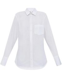 Victoria Beckham - Cotton Shirt With Unique Belt Detail - Lyst