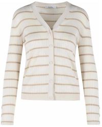 Max Mara - Pedale Ivory Cashmere And Silk Cardigan - Lyst