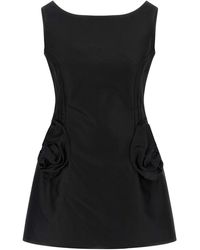 Magda Butrym - Cotton Mini Dress With 3D Floral Pocket Details - Lyst