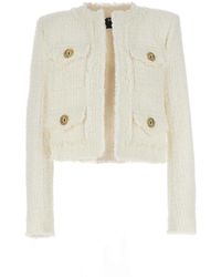 Balmain - Cropped Tweed Jacket - Lyst