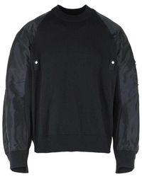 Sacai - Cotton Blend Sweater - Lyst