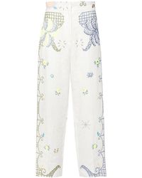 Forte Forte - Embroidered Linen Trousers - Lyst