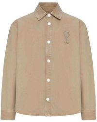 Ami Paris - Ami De Coeur Cotton Knit Shirt Jacket - Lyst