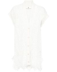 Ermanno Scervino - Floral Broderie Anglaise Cardigan - Lyst
