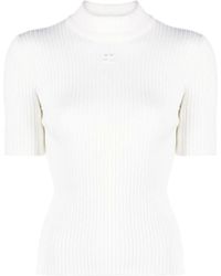 Courreges - High Neck Knit Ribbed Pullover - Lyst