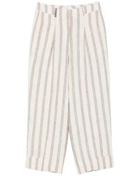 Peserico - Striped Trousers - Lyst