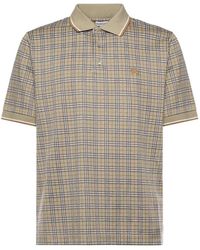 Burberry - Check Cotton Blend Polo Shirt - Lyst
