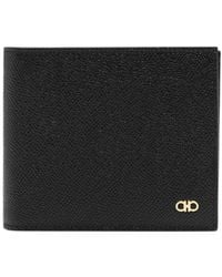 Ferragamo - Gancini-Plaque Grained Leather Wallet - Lyst