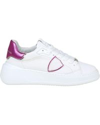 Philippe Model - Tres Temple Low In And Fuchsia Leather - Lyst